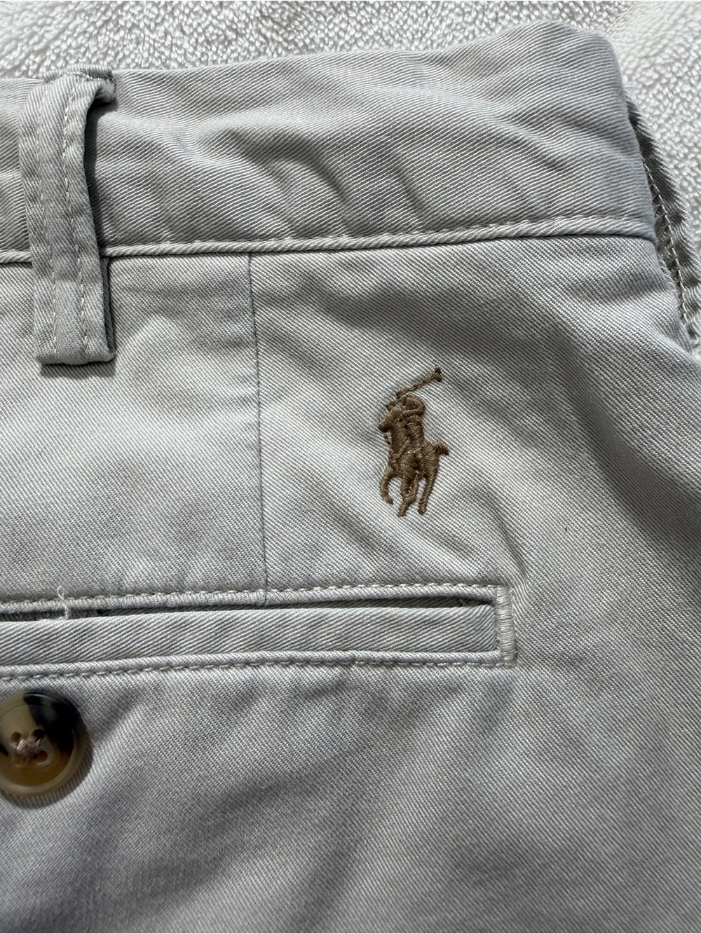 Polo Ralph Lauren Tan Khaki Stretch Straight Fit Chino Trousers Size 36